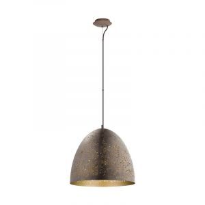 Stalowa retro lampa wisząca brązowa, Ajay