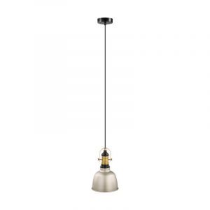 Metalowa retro lampa wisząca niklowa, Alain