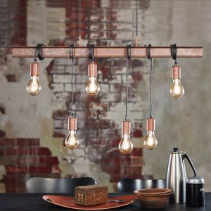 Stalowa rustykalna lampa wisząca brązowa, Anton