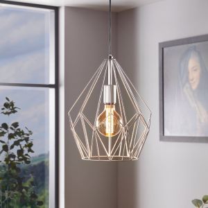 Metalowa industrialna lampa wisząca srebrna, Acri
