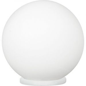 Szklana lampa stołowa srebrna, Dave, z przełącznik
