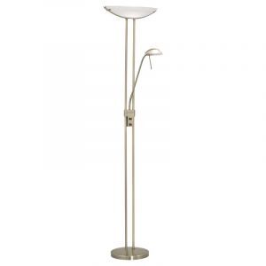Szklana design lampa do czytania stojąca brązowa, Brava, z przełącznik
