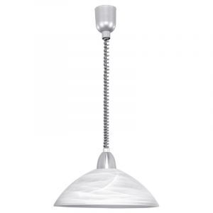 Szklana klasyczna lampa wisząca biała, Brandon