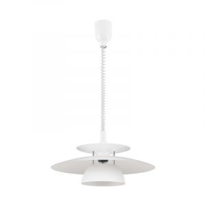 Stalowa design lampa wisząca biała, Lariana