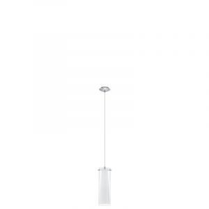 Szklana nowoczesna lampa wisząca chromowana, Barceno