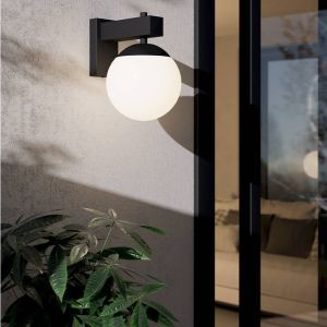 Szklana nowoczesna lampa zewnętrzna czarna, Boris, IP44