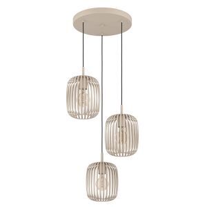 Stalowa industrialna lampa wisząca beżowa, Pietro