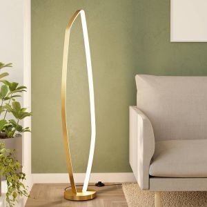 Aluminiowa design lampa stojąca złota, Samson, 25,2W, 3000K LED, z przełącznik
