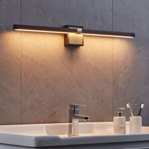 Stalowy nowoczesny kinkiet łazienkowy mosiądz, Natasha, 17,5W, 3000K LED, IP44
