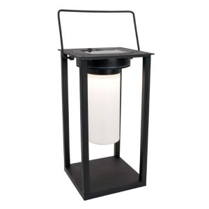 Plastikowa lampa solarna stołowa czarna, Hillebrand, 3,3W, 4000K LED, IP54, z przełącznik