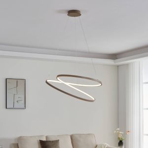 Aluminiowa nowoczesna lampa wisząca beżowa, Ties, 42W, 3000K LED
