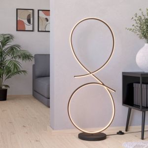 Aluminiowa nowoczesna lampa stojąca czarna, Thekla, 20W, 3000K LED, z przełącznik