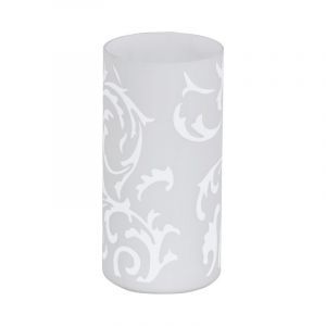 Szklana design lampa stołowa biała, Basken, z przełącznik
