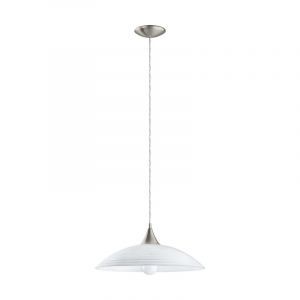 Szklana lampa wisząca biała, Valgano