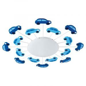 Szklana design lampa sufitowa dla dzieci niebieska, Olle