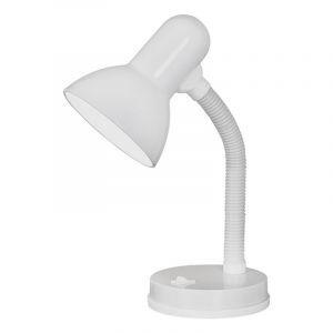 Plastikowa lampa biurkowa biała, Granza, z przełącznik