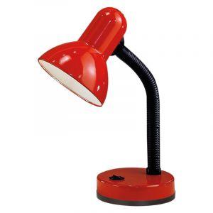 Plastikowa lampa biurkowa czerwona, Granza, z przełącznik