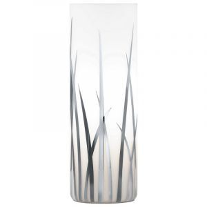 Szklana design lampa stołowa chromowana, Ilyas, z przełącznik