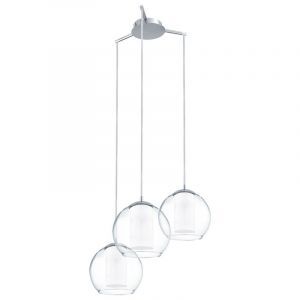Szklana design lampa wisząca chromowana, Silvijn