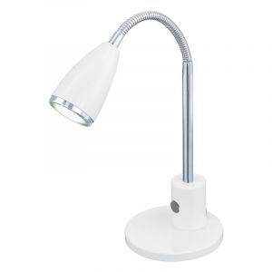 Metalowa lampa stołowa biała, Said, z przełącznik