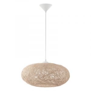 Plastikowa design lampa wisząca beżowa, Hero