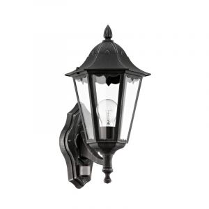 Aluminiowy klasyczny kinkiet zewnętrzny z czujnikiem ruchu czarny, Leanna, IP44