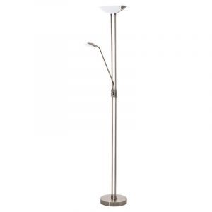 Szklana design lampa do czytania stojąca brązowa, Brava, 20W, 3000K LED, z przełącznik