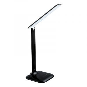 Plastikowa design lampa biurkowa czarna, Ayman, 3W, regulowana ciepła do zimnej bieli LED, z dotykowy ściemniacz