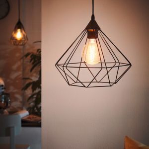 Metalowa industrialna lampa wisząca czarna, Costel