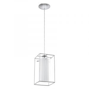 Szklana industrialna lampa wisząca chromowana, Aprica