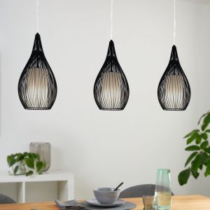 Szklana nowoczesna lampa wisząca czarna, Maritima