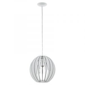 Drewniana rustykalna lampa wisząca biała, Bergama