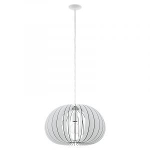 Drewniana rustykalna lampa wisząca biała, Bergama