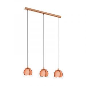 Szklana design lampa wisząca miedziana, Iroma