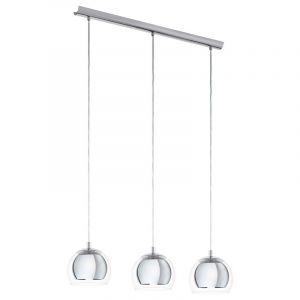 Szklana design lampa wisząca chromowana, Iroma