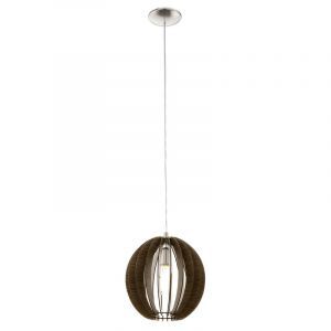 Drewniana rustykalna lampa wisząca brązowa, Bergama