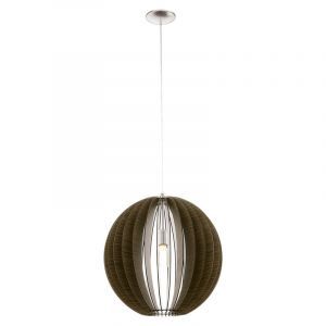 Drewniana rustykalna lampa wisząca brązowa, Bergama
