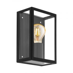 Stalowa industrialna lampa zewnętrzna czarna, Alihan, IP44