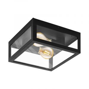 Stalowa industrialna lampa zewnętrzna czarna, Alihan, IP44