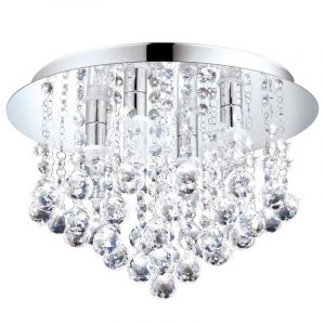 Kryształowa design lampa sufitowa chromowana, Almedina, IP44
