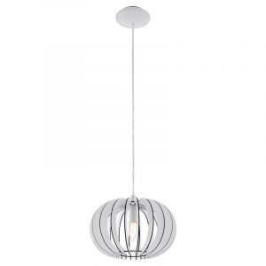 Drewniana rustykalna lampa wisząca biała, Kiran