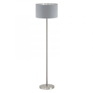 Tkanina nowoczesna lampa stojąca szara, Terme, z przełącznik