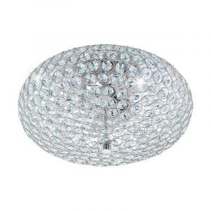 Szklana retro lampa sufitowa chromowana, Annamarie