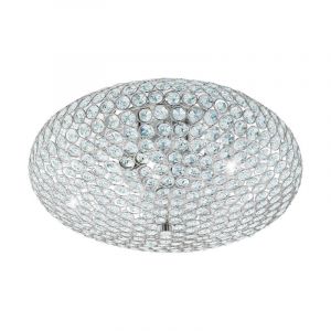 Szklana retro lampa sufitowa chromowana, Annamarie
