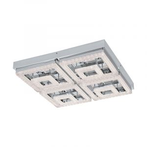 Plastikowa nowoczesna lampa sufitowa chromowana, Arjo, 48W, 3000K LED