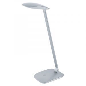 Plastikowa nowoczesna lampa biurkowa srebrna, Arslan, 5W, 4000K LED, z dotykowy ściemniacz