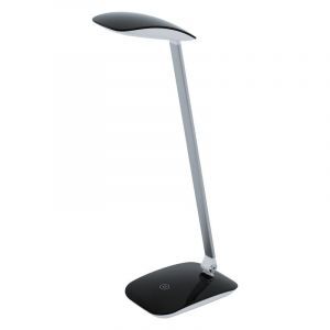 Plastikowa nowoczesna lampa biurkowa czarna, Arslan, 5W, 4000K LED, z dotykowy ściemniacz