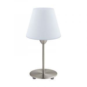 Szklana nowoczesna lampa stołowa niklowa, Asiye, z przełącznik