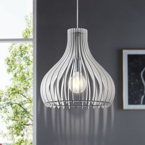 Drewniana lampa wisząca biała, Betsy