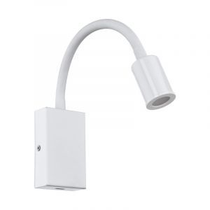 Plastikowy nowoczesny kinkiet biały, Cafer, 4W, 3000K LED, z przełącznik